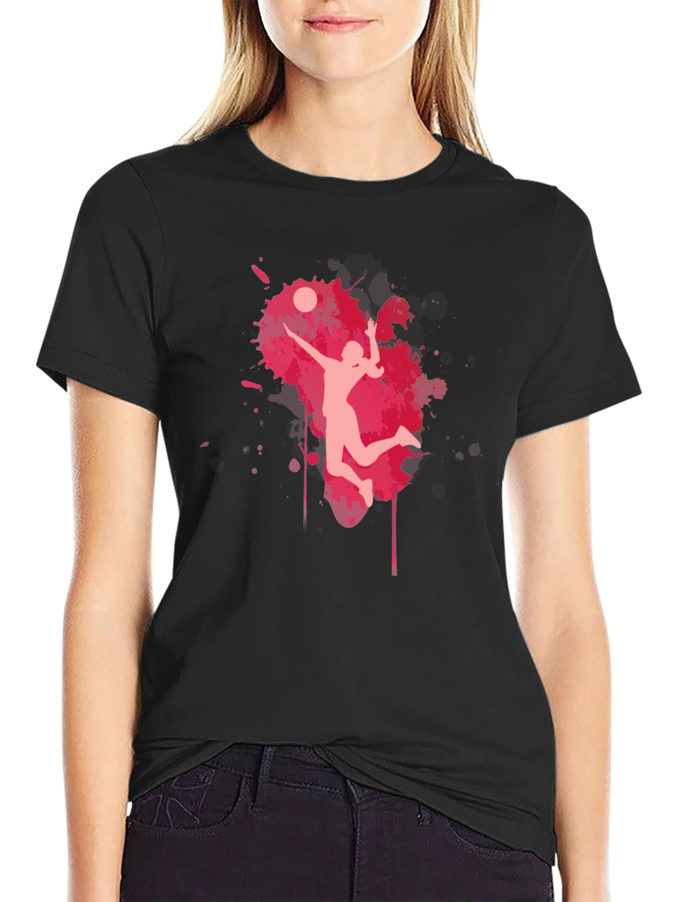 Volleyball Graphic T-Shirt - Black