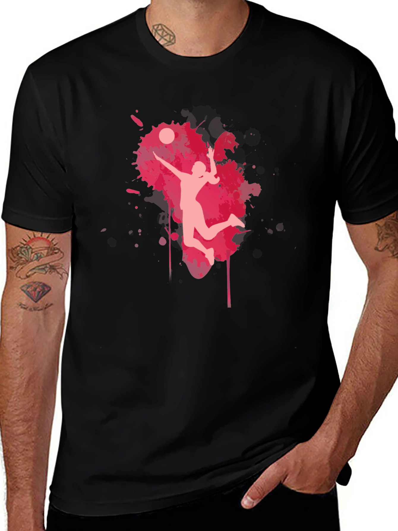 Volleyball Graphic T-Shirt - Black