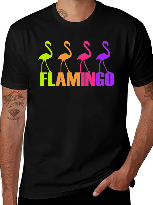 Flamingo Graphic Tee - Trendy Colorful Design