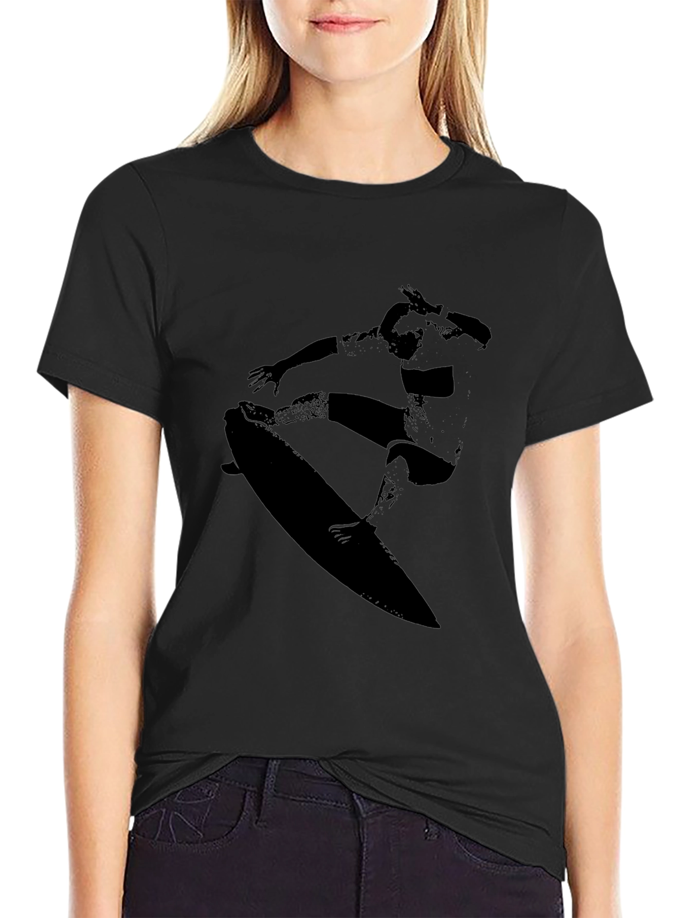 Surfer Graphic Tee - Cool Black T-Shirt