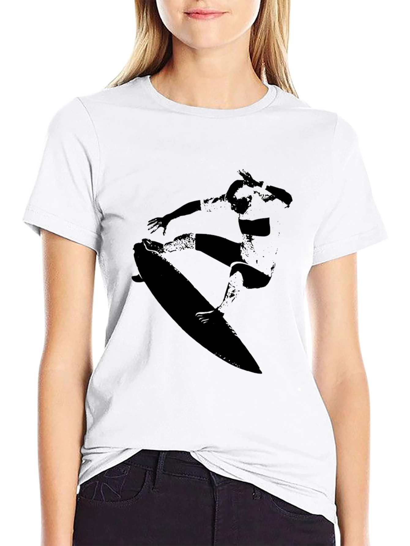 Surfer Graphic Tee - Cool Black T-Shirt