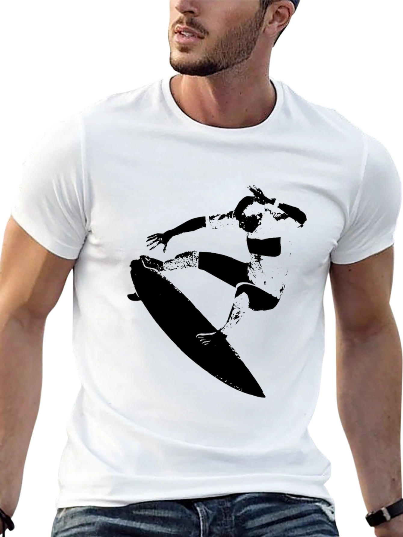 Surfer Graphic Tee - Cool Black T-Shirt