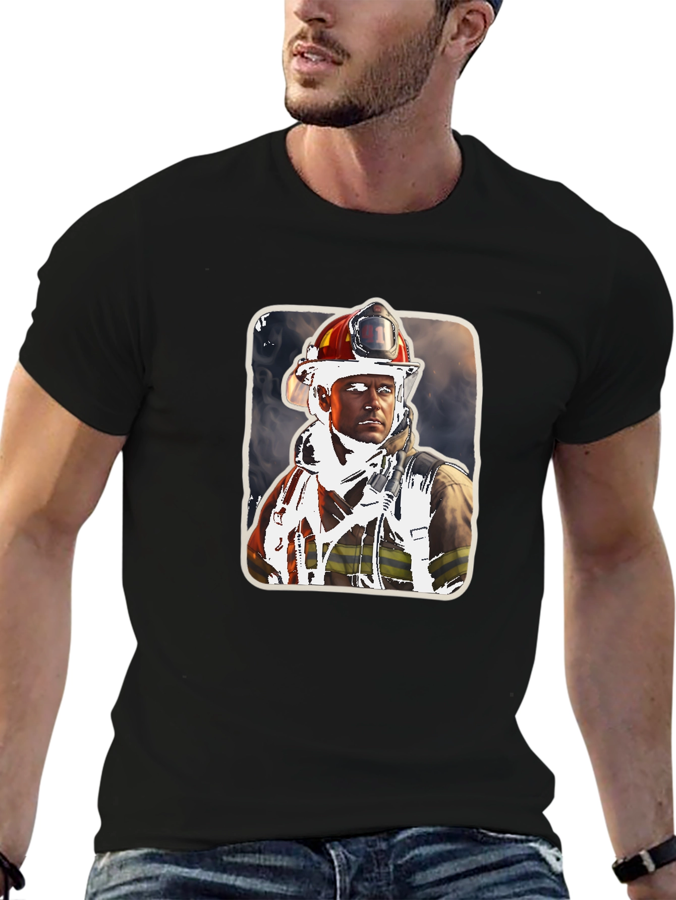 Firefighter Portrait Graphic Tee