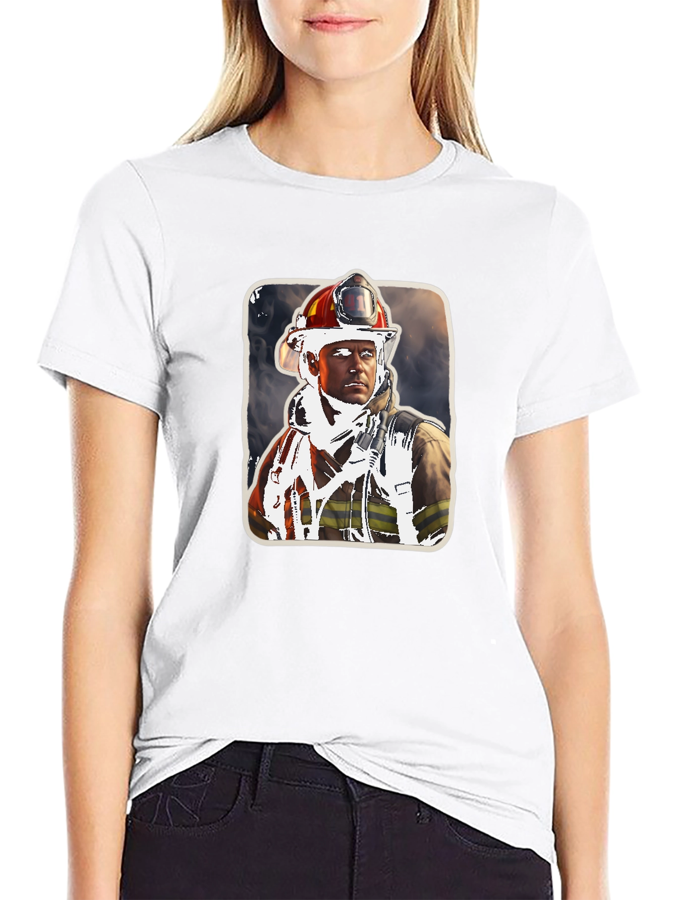 Firefighter Portrait Graphic Tee