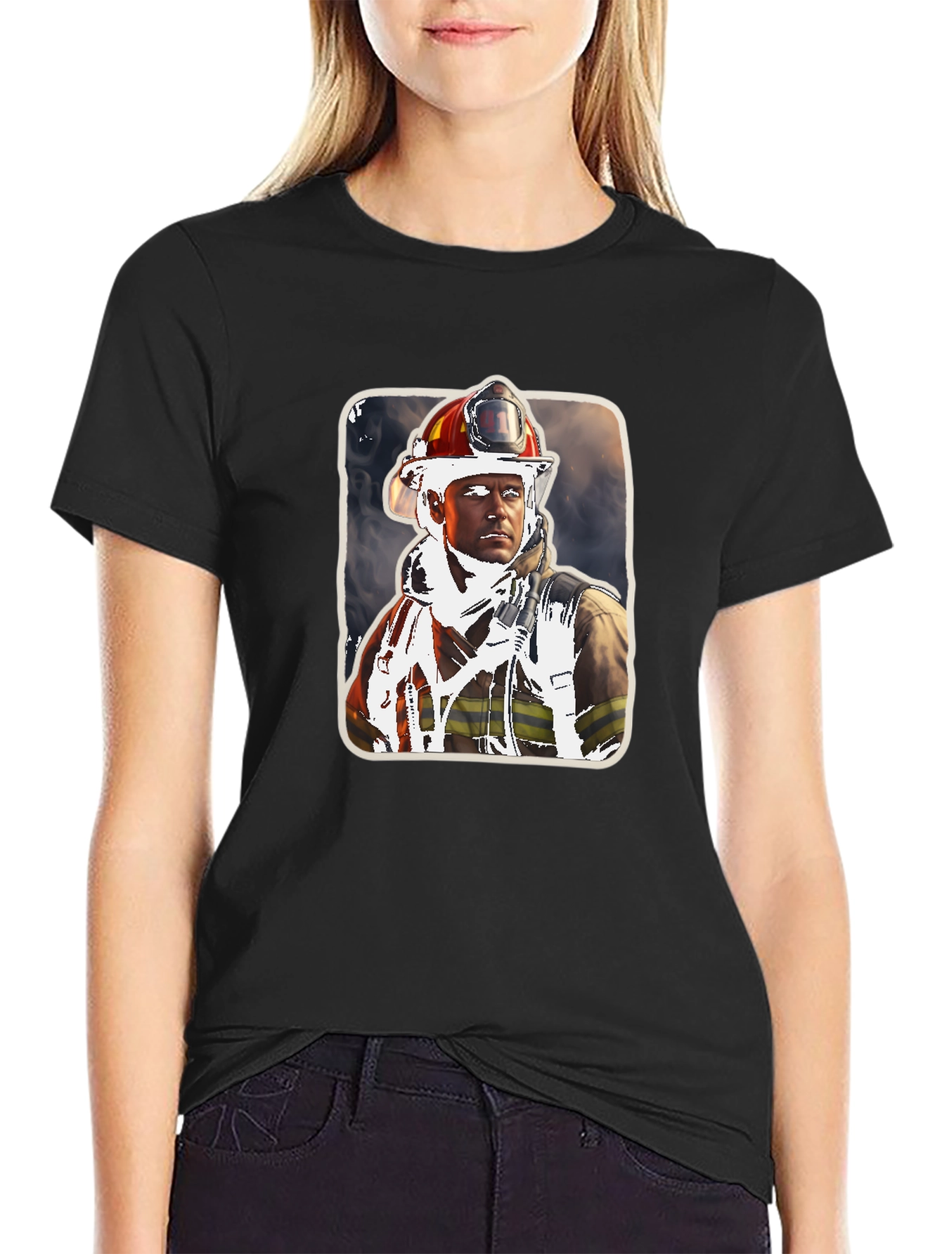 Firefighter Portrait Graphic Tee