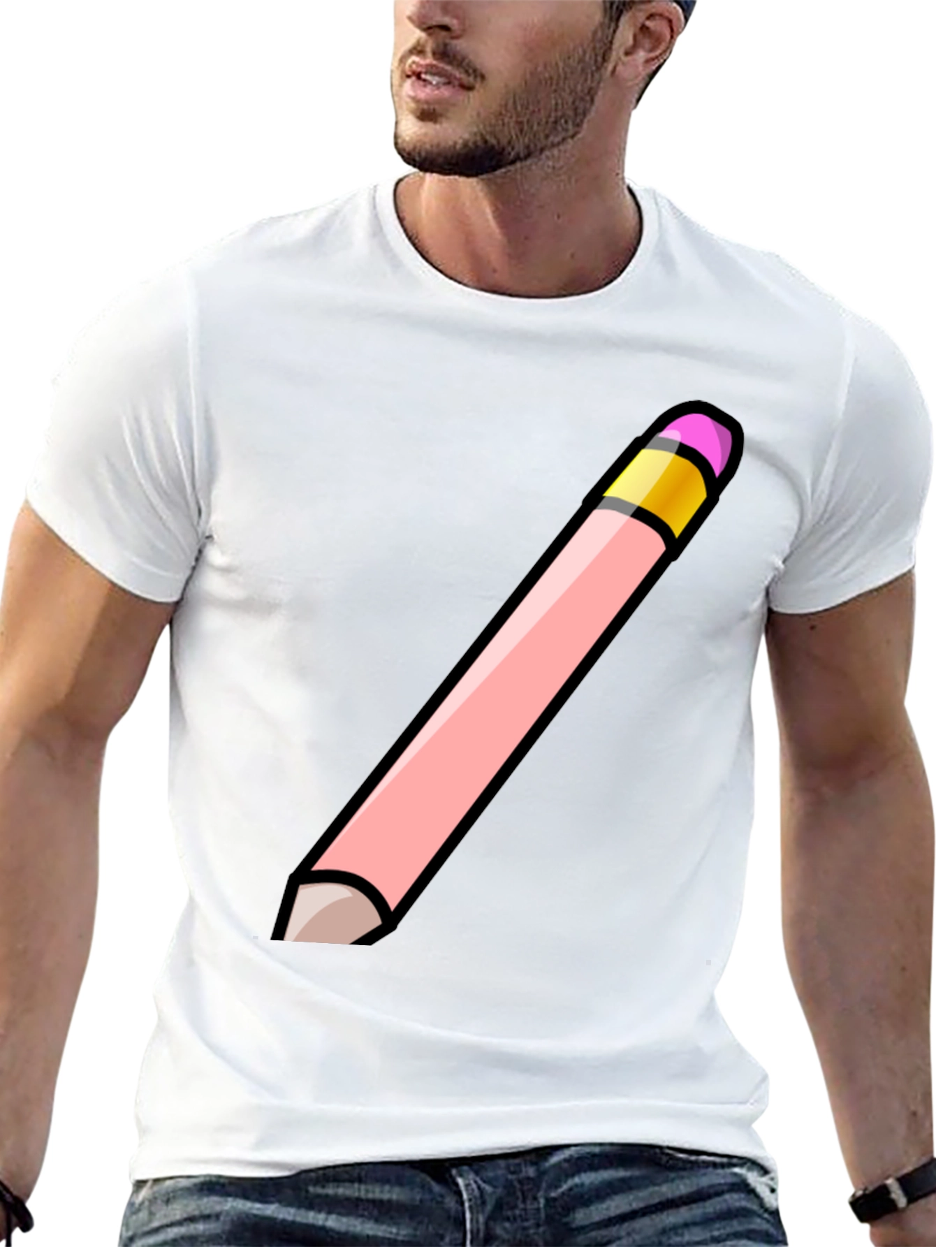 Pencil Graphic Black T-Shirt - Stylish Casual Wear