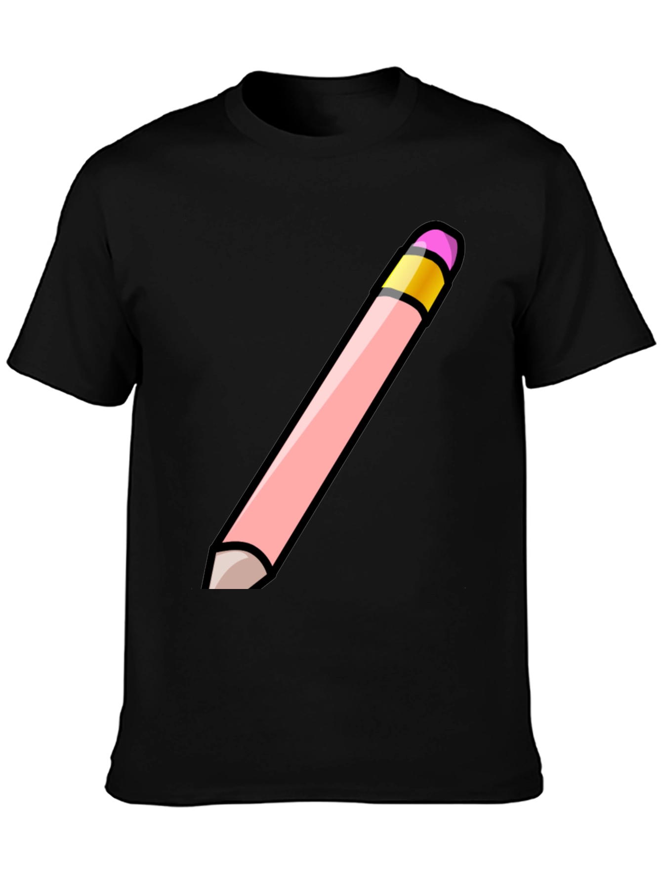 Pencil Graphic Black T-Shirt - Stylish Casual Wear