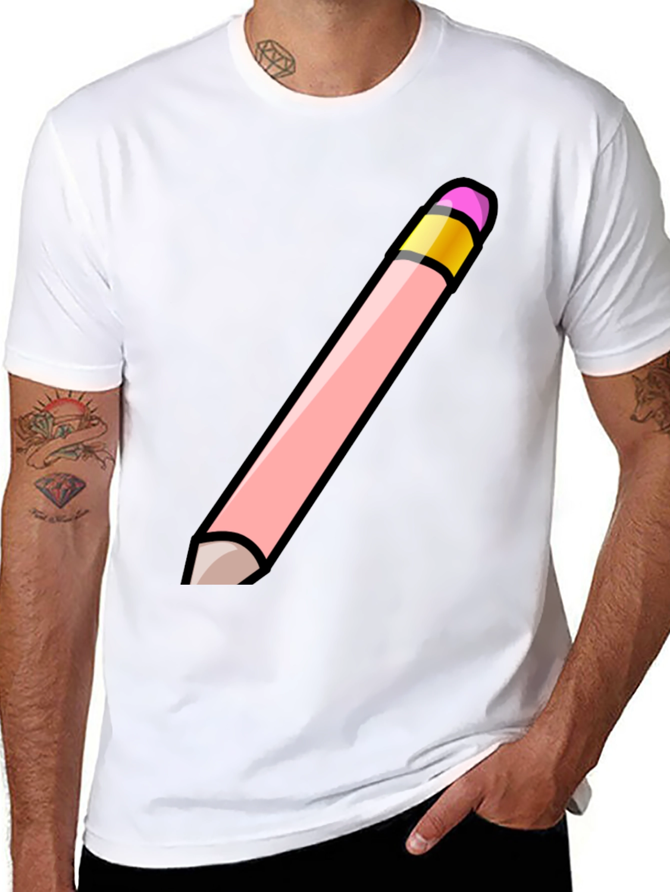 Pencil Graphic Black T-Shirt - Stylish Casual Wear