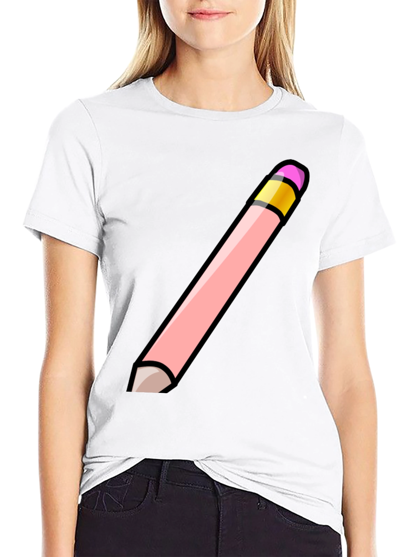 Pencil Graphic Black T-Shirt - Stylish Casual Wear