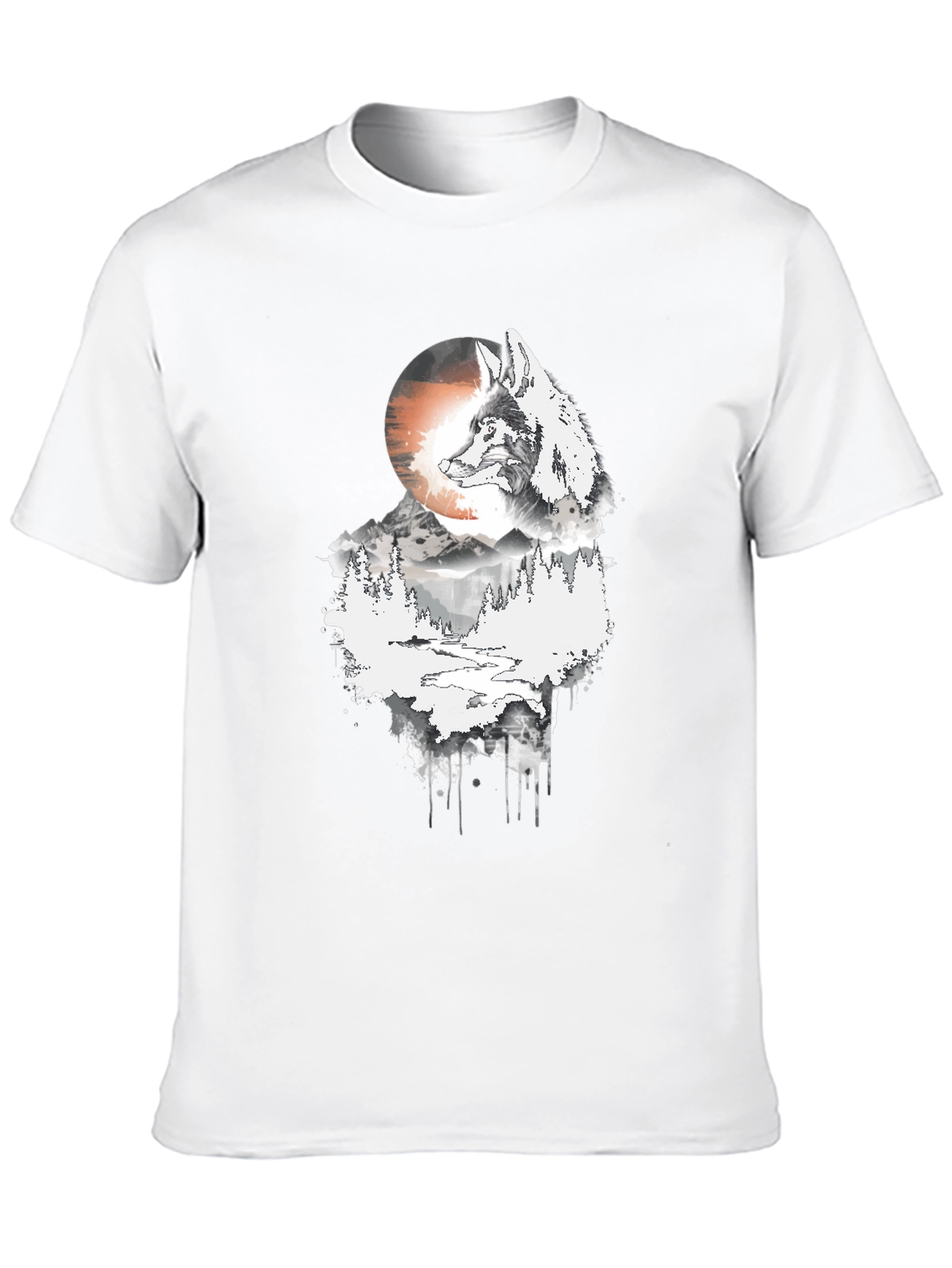 Wolf Moon Graphic Tee - Mens Black T-Shirt