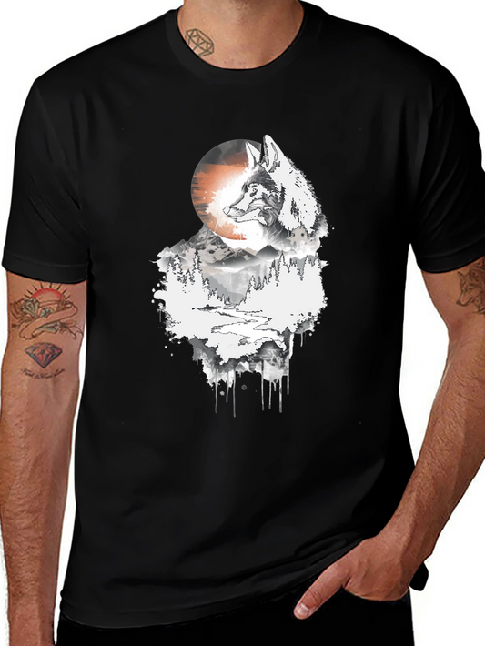 Wolf Moon Graphic Tee - Mens Black T-Shirt