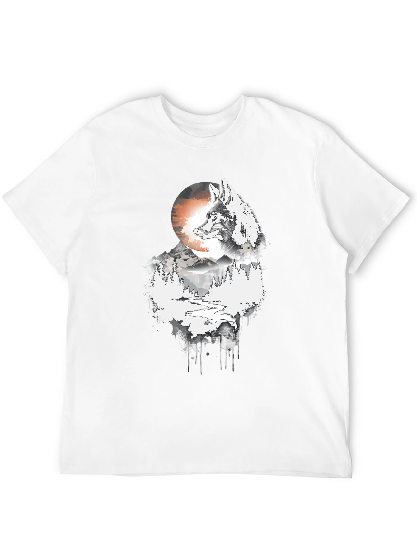 Wolf Moon Graphic Tee - Mens Black T-Shirt