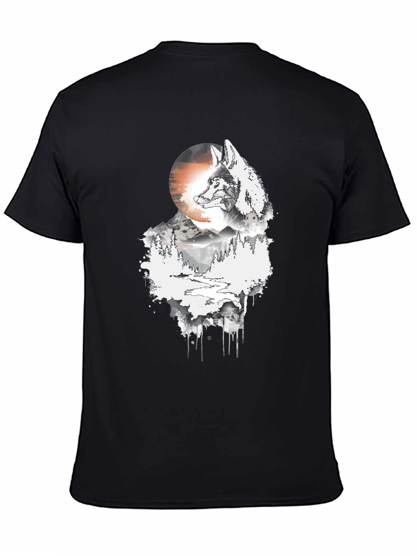 Wolf Moon Graphic Tee - Mens Black T-Shirt