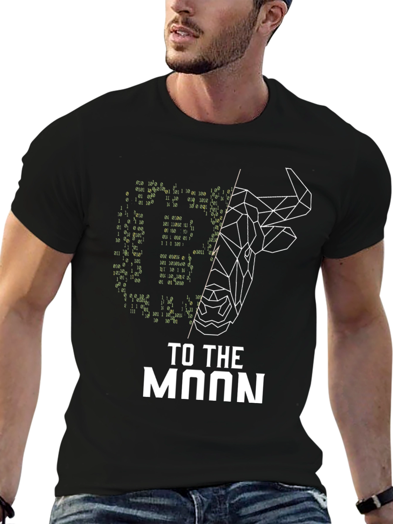 Bitcoin Bull To The Moon Black T-Shirt