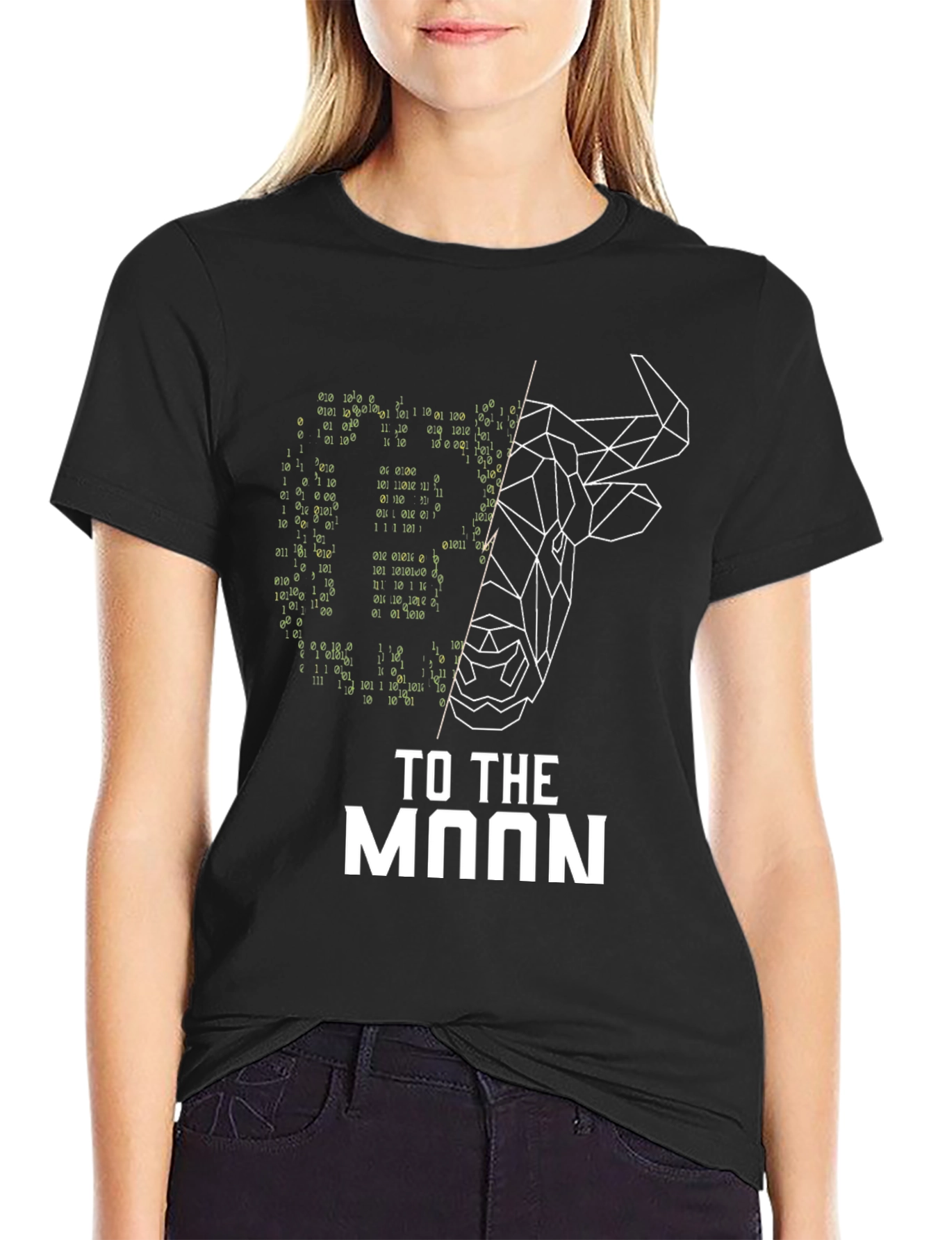 Bitcoin Bull To The Moon Black T-Shirt