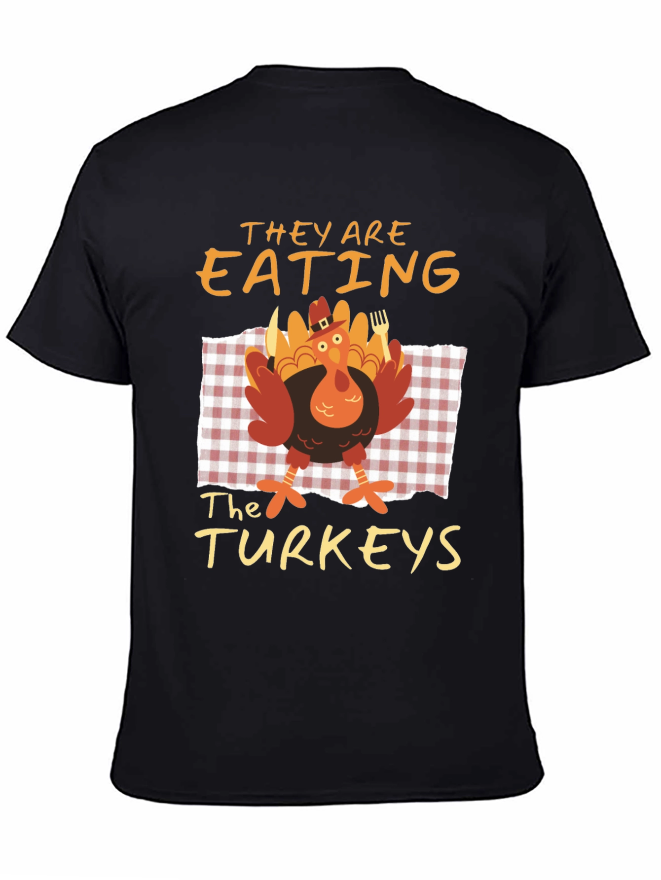 Funny Thanksgiving Eating the Turkeys Graphic Tee