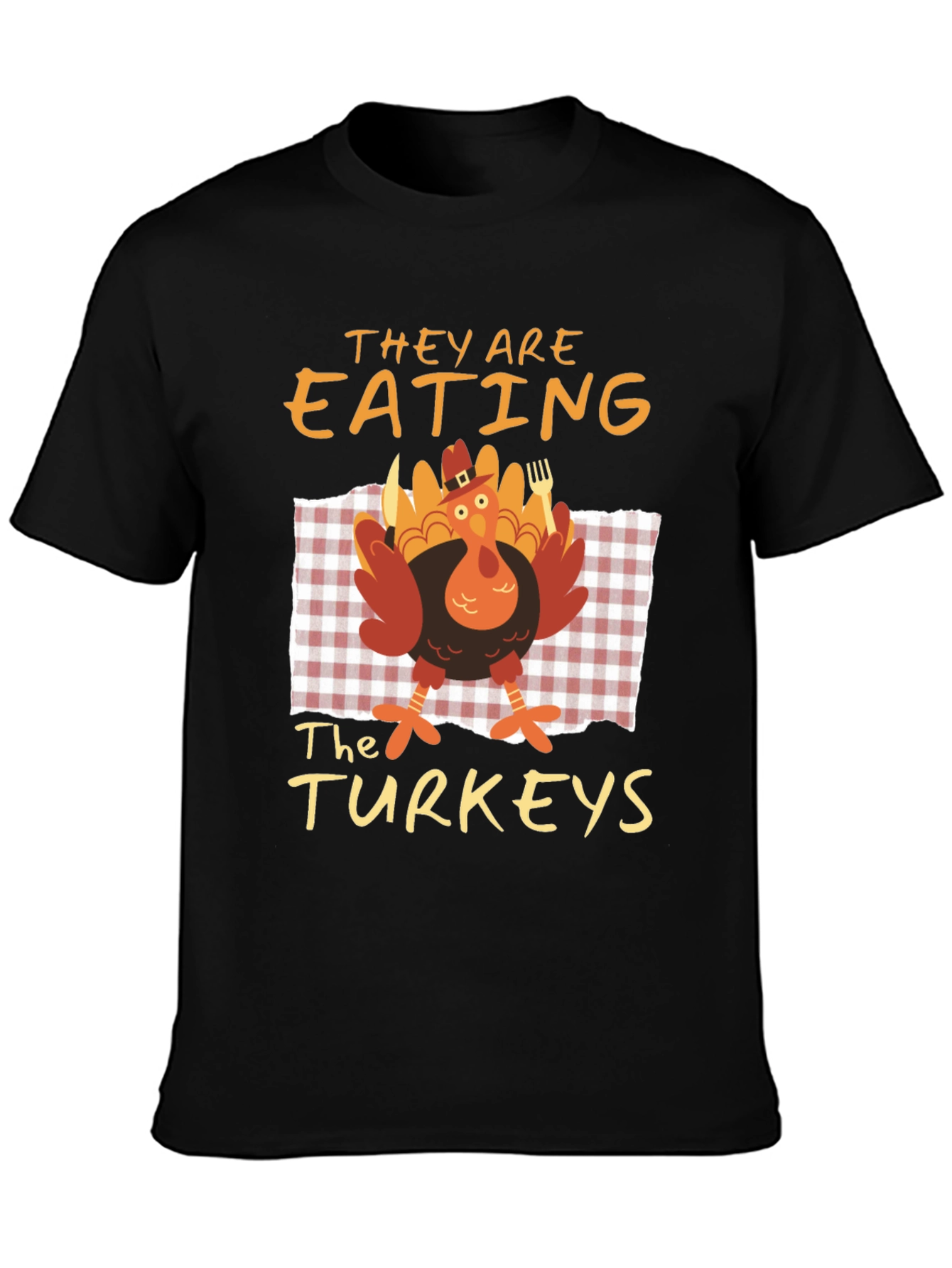 Funny Thanksgiving Eating the Turkeys Graphic Tee