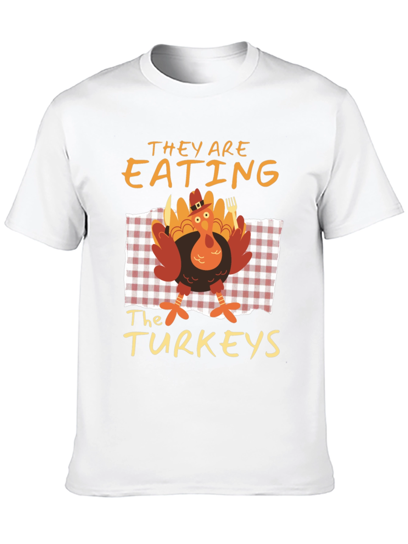 Funny Thanksgiving Eating the Turkeys Graphic Tee