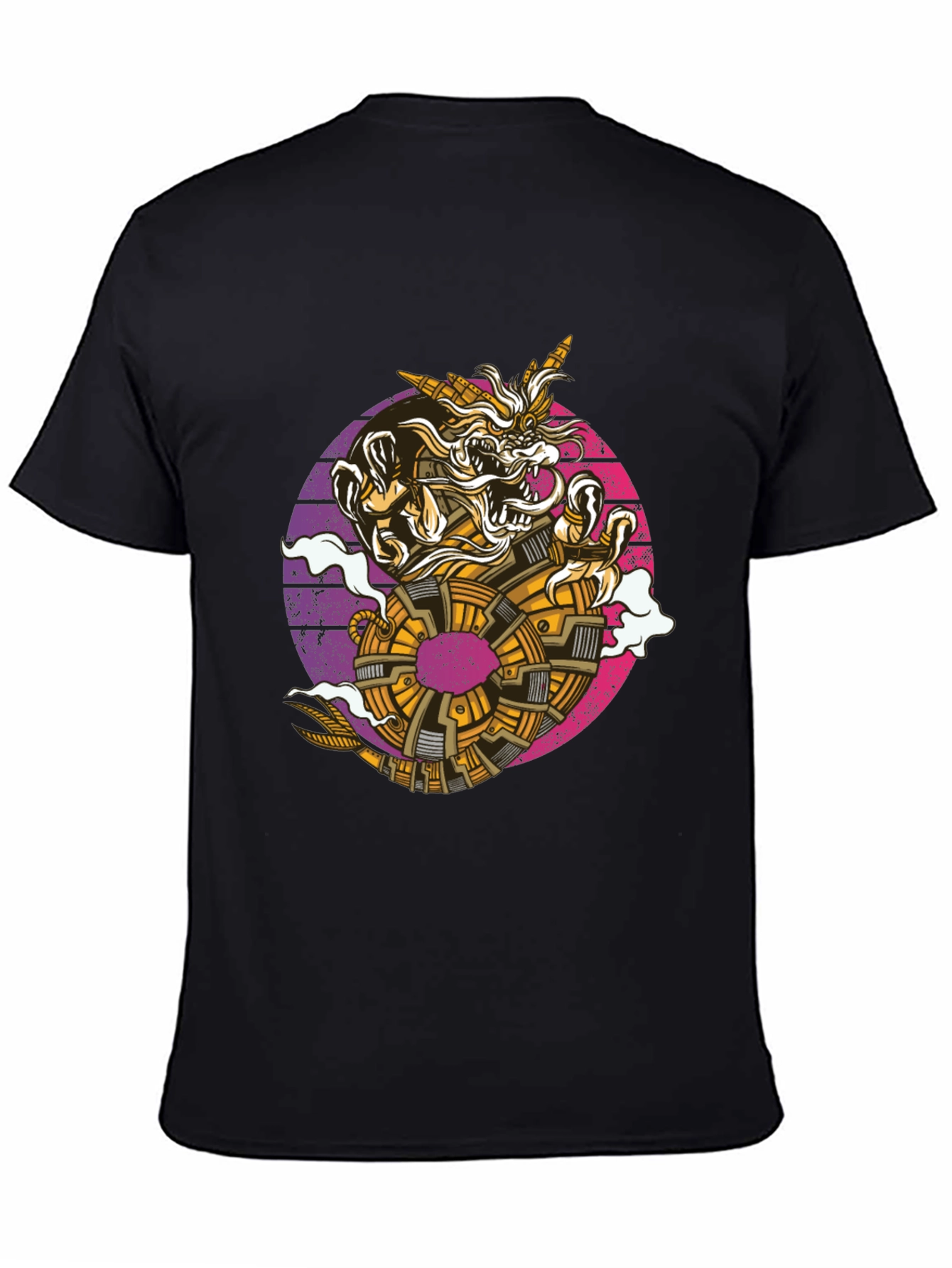 Steampunk Dragon Graphic Tee - Black