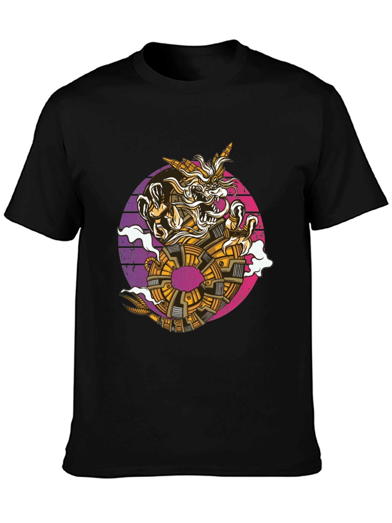 Steampunk Dragon Graphic Tee - Black