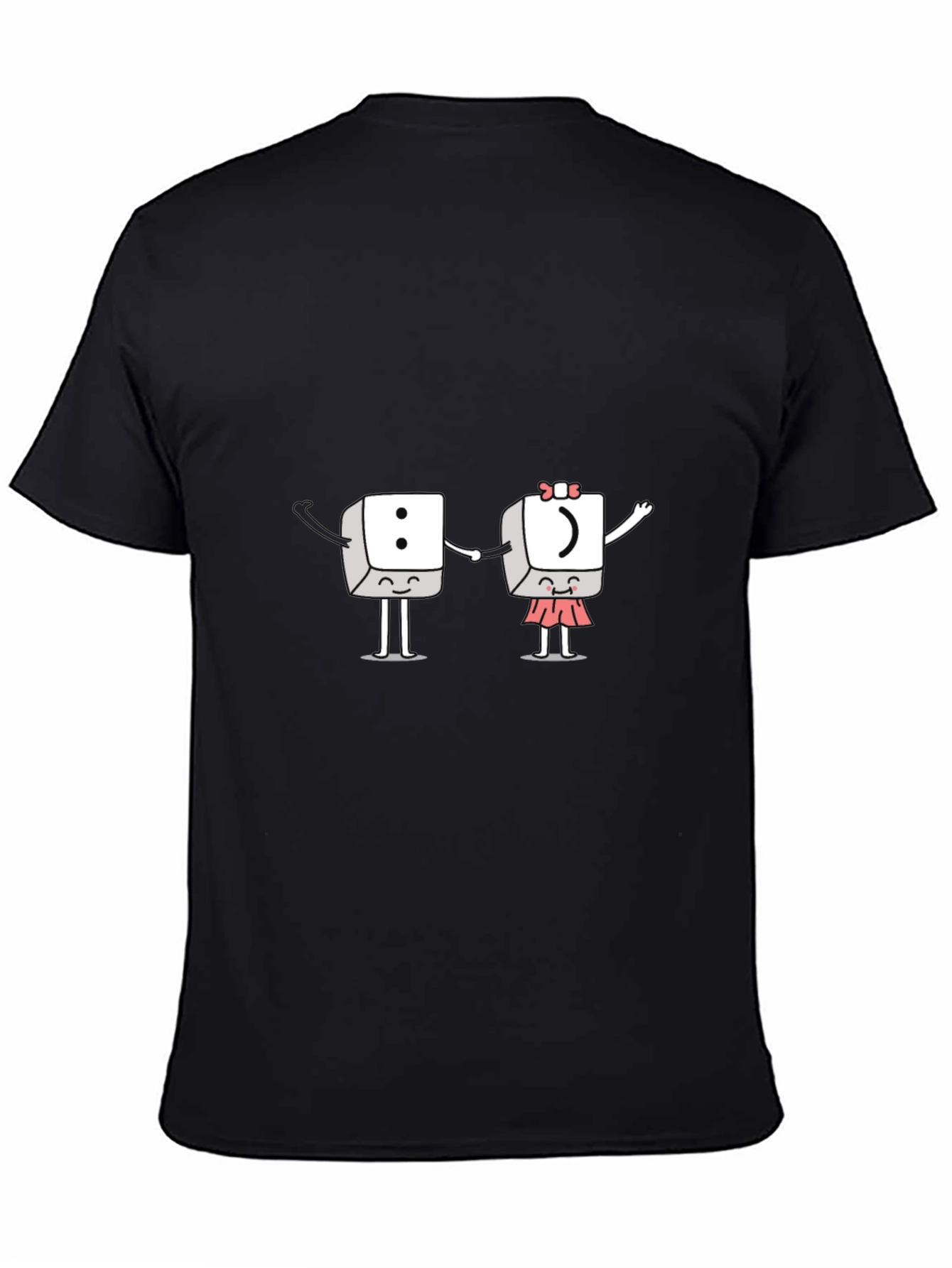 Cute Punctuation Mark Couple Black T-Shirt