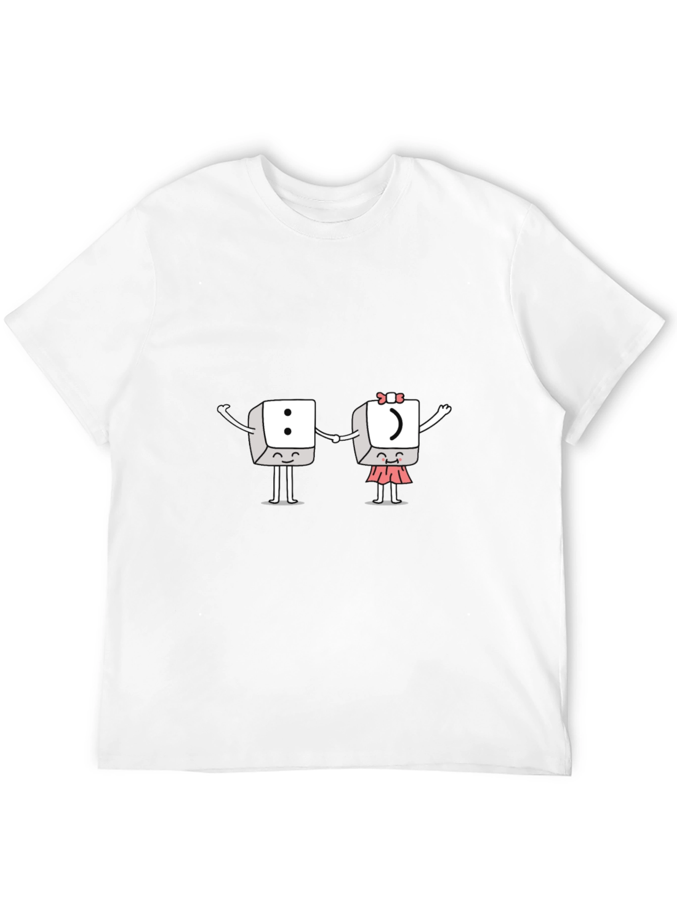 Cute Punctuation Mark Couple Black T-Shirt