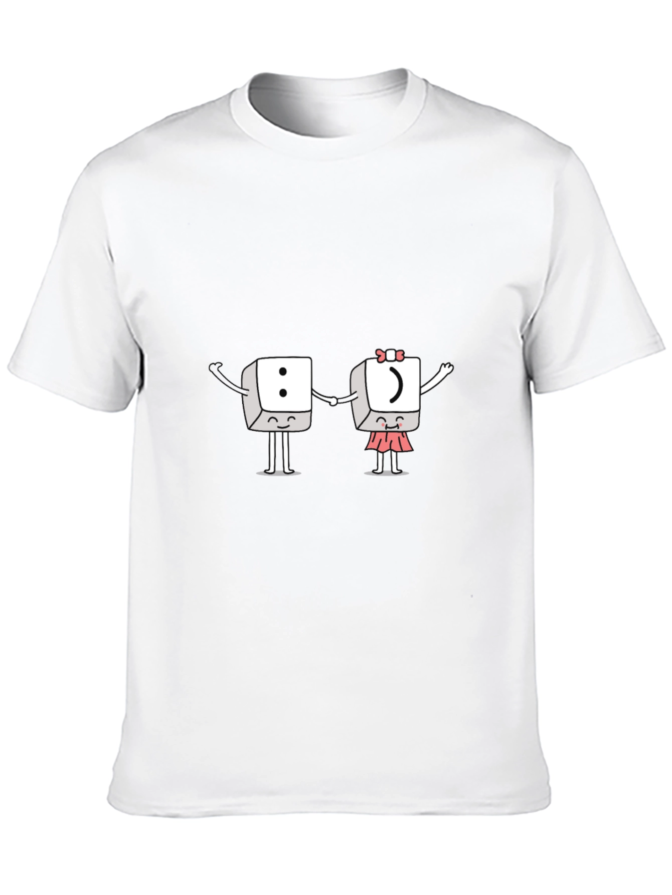 Cute Punctuation Mark Couple Black T-Shirt