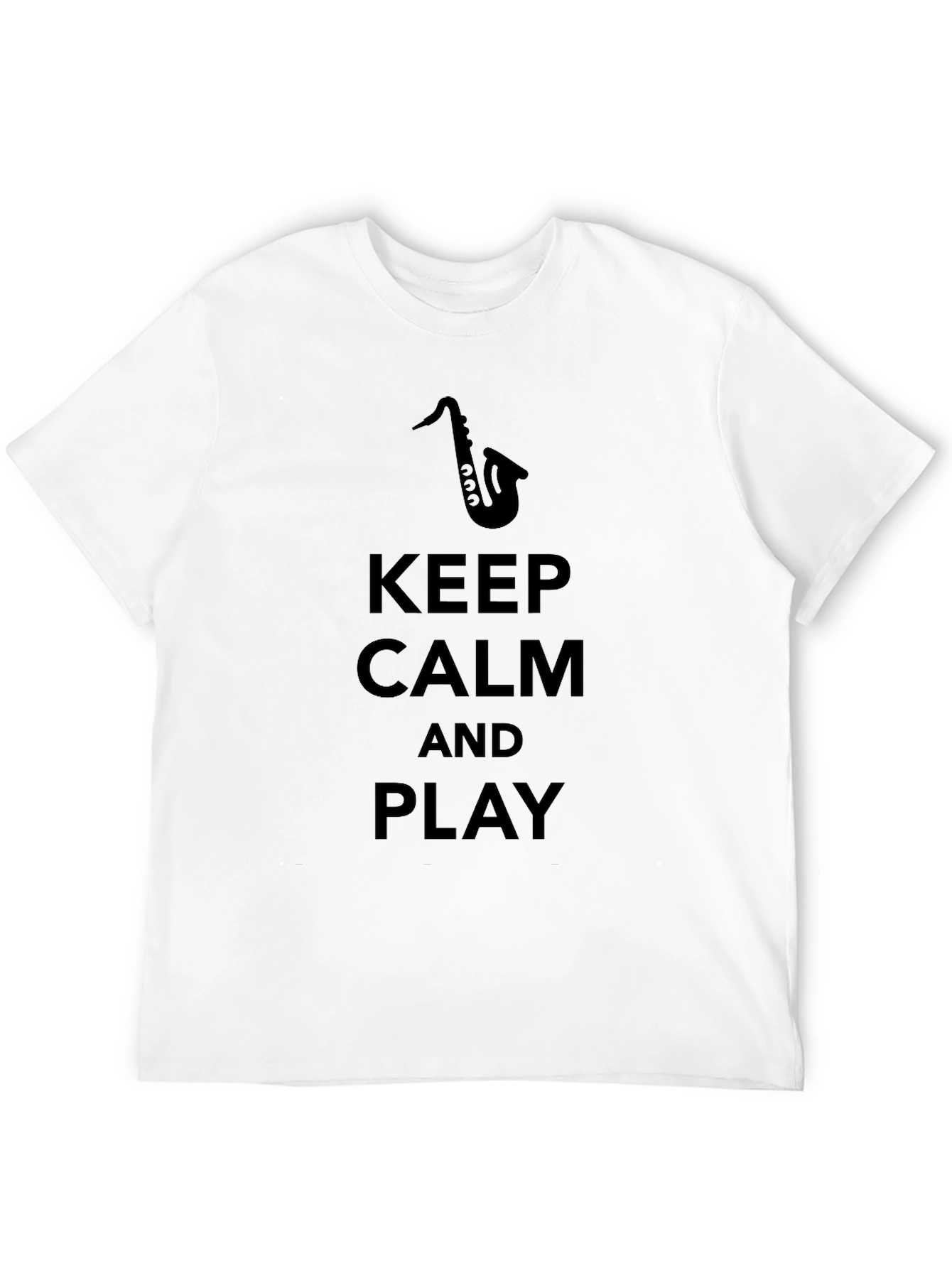 Keep Calm and Play Saxophone Black T-Shirt