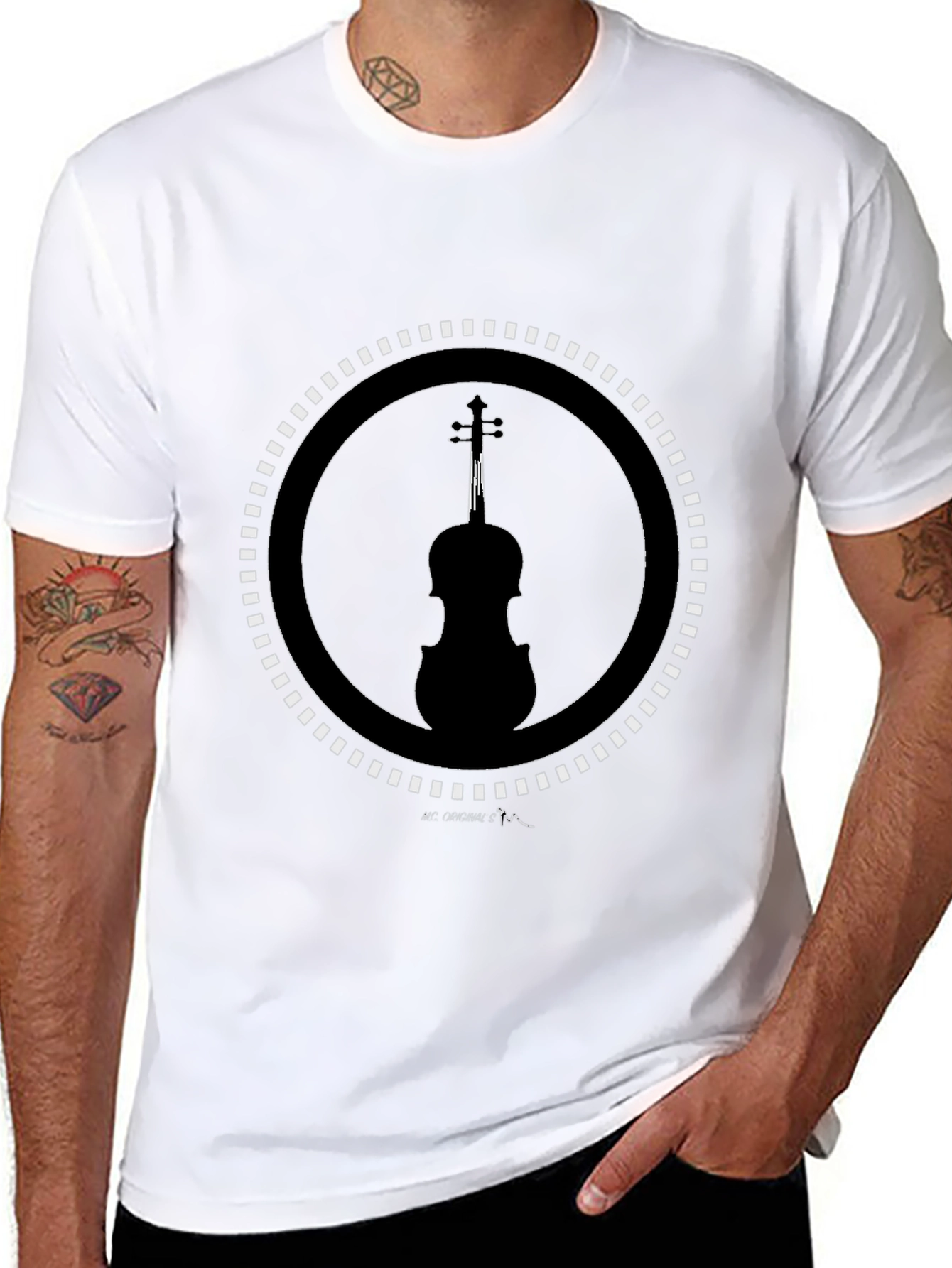 Violin Silhouette Graphic Tee - Stylish Music Lover Shirt