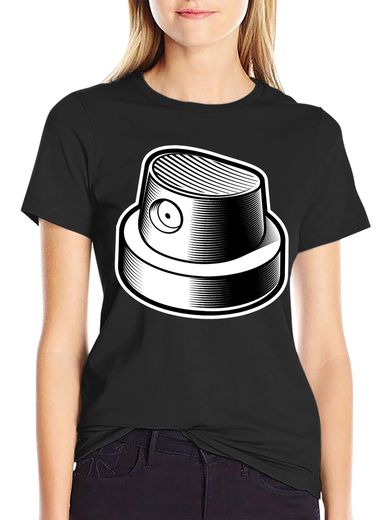 Graffiti Spray Can Nozzle Black T-Shirt