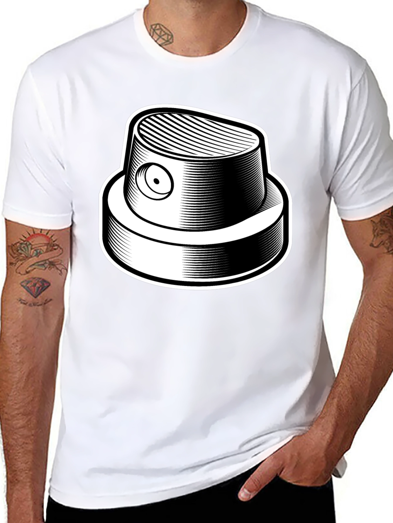 Graffiti Spray Can Nozzle Black T-Shirt