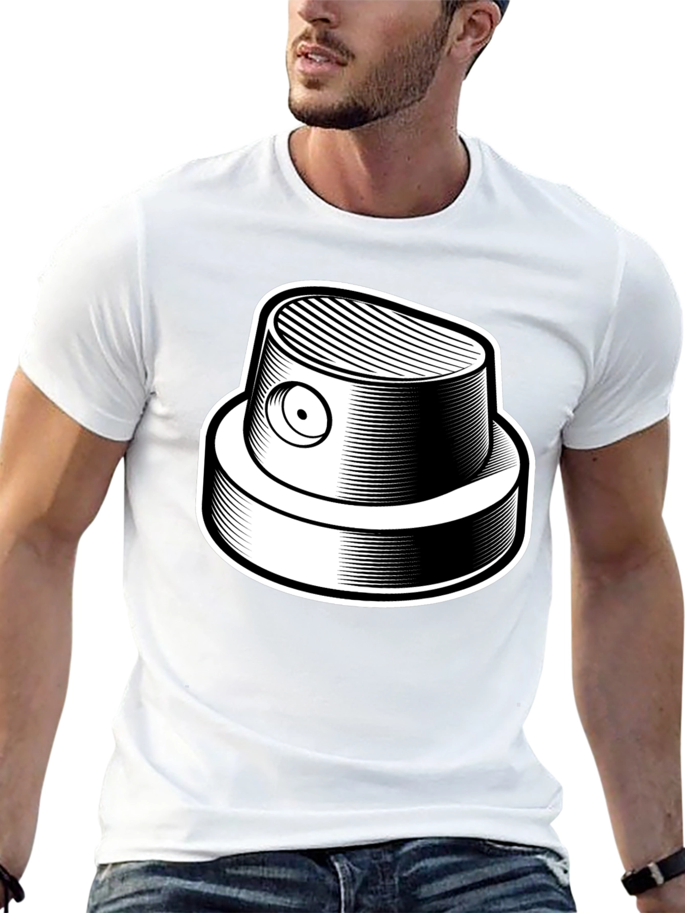 Graffiti Spray Can Nozzle Black T-Shirt