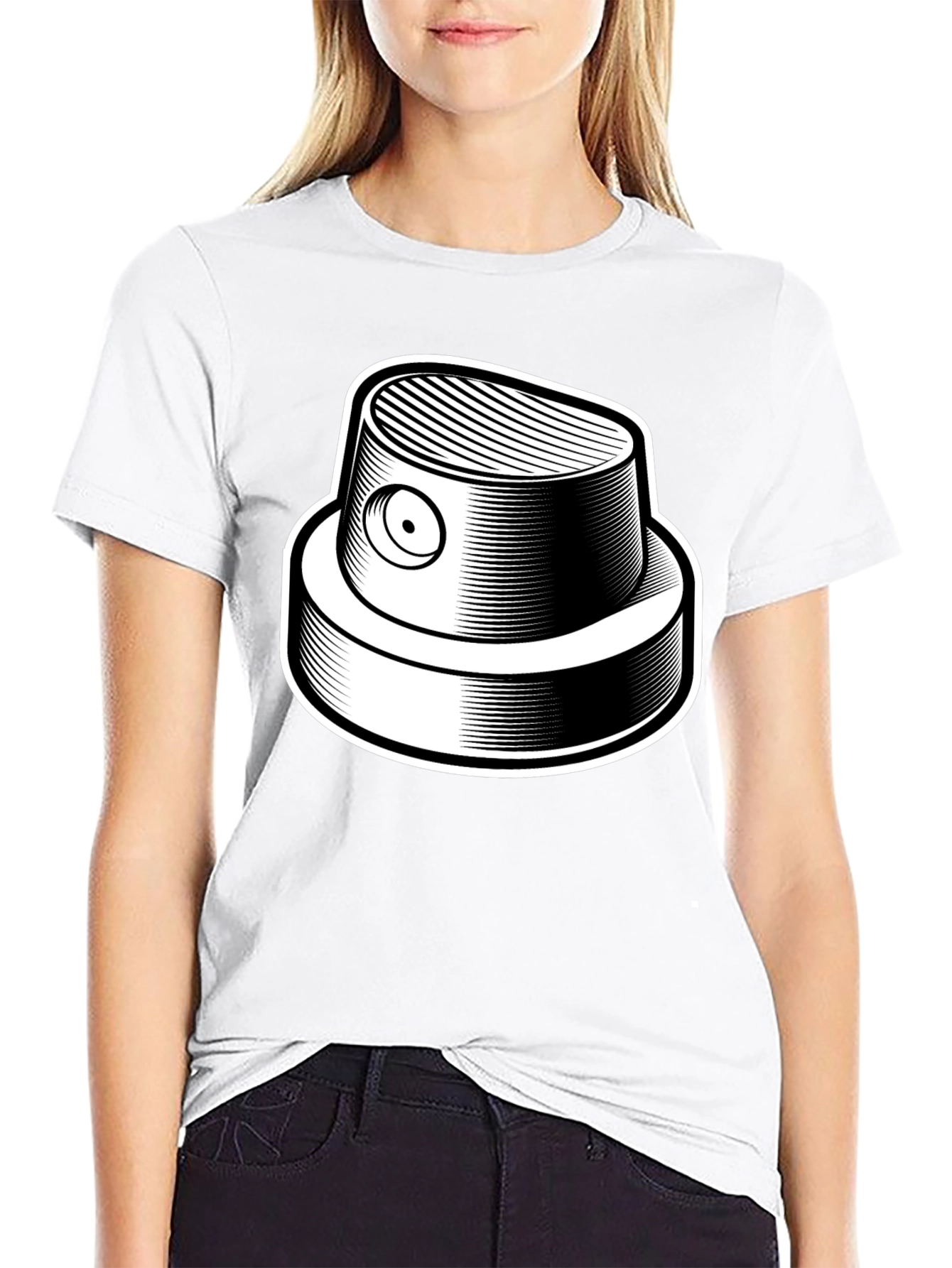 Graffiti Spray Can Nozzle Black T-Shirt