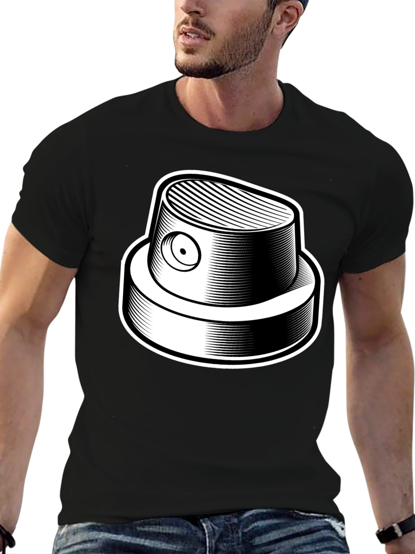 Graffiti Spray Can Nozzle Black T-Shirt