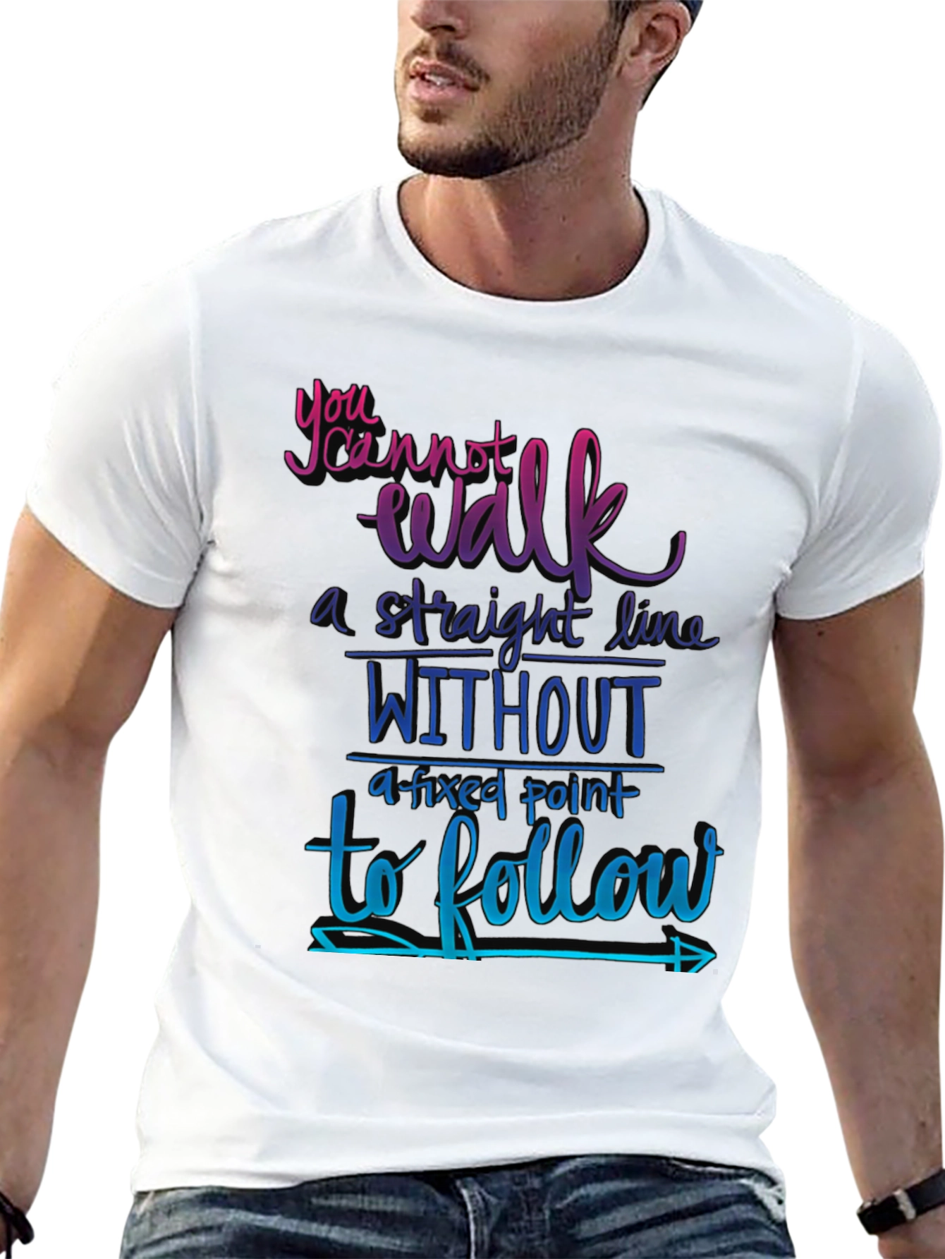 Motivational Graphic Tee - Fixed Point Follow