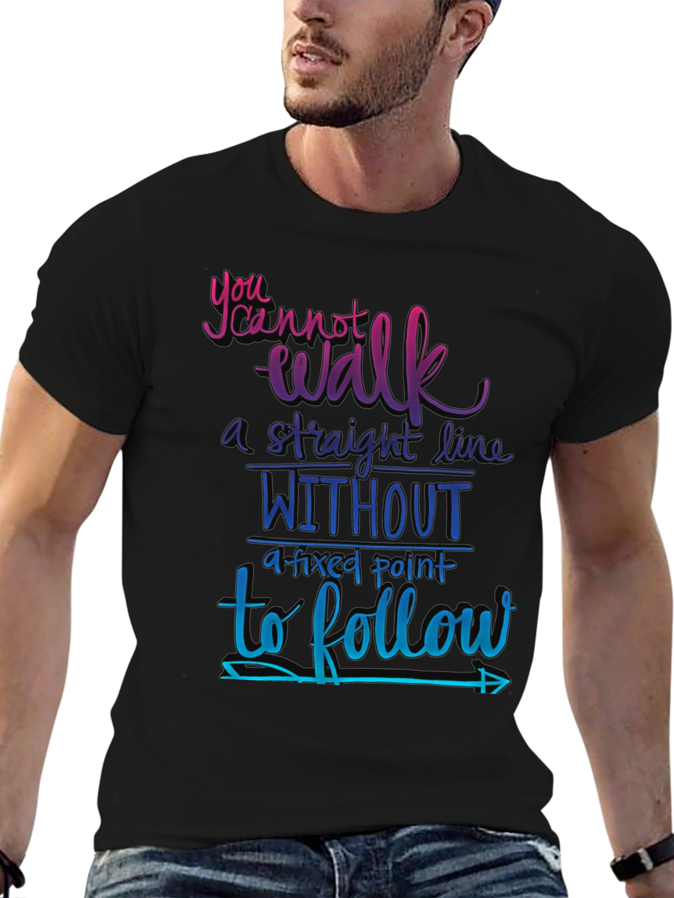 Motivational Graphic Tee - Fixed Point Follow