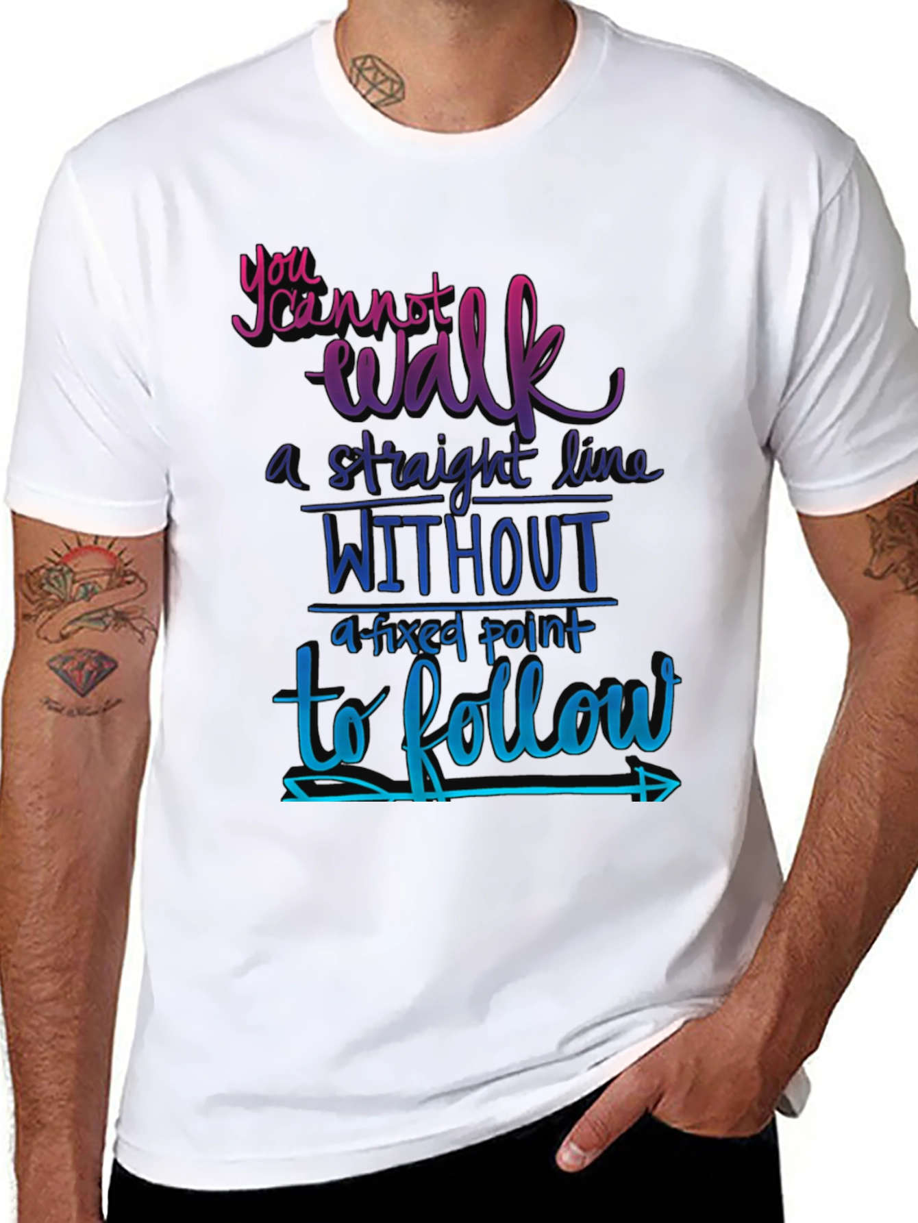 Motivational Graphic Tee - Fixed Point Follow