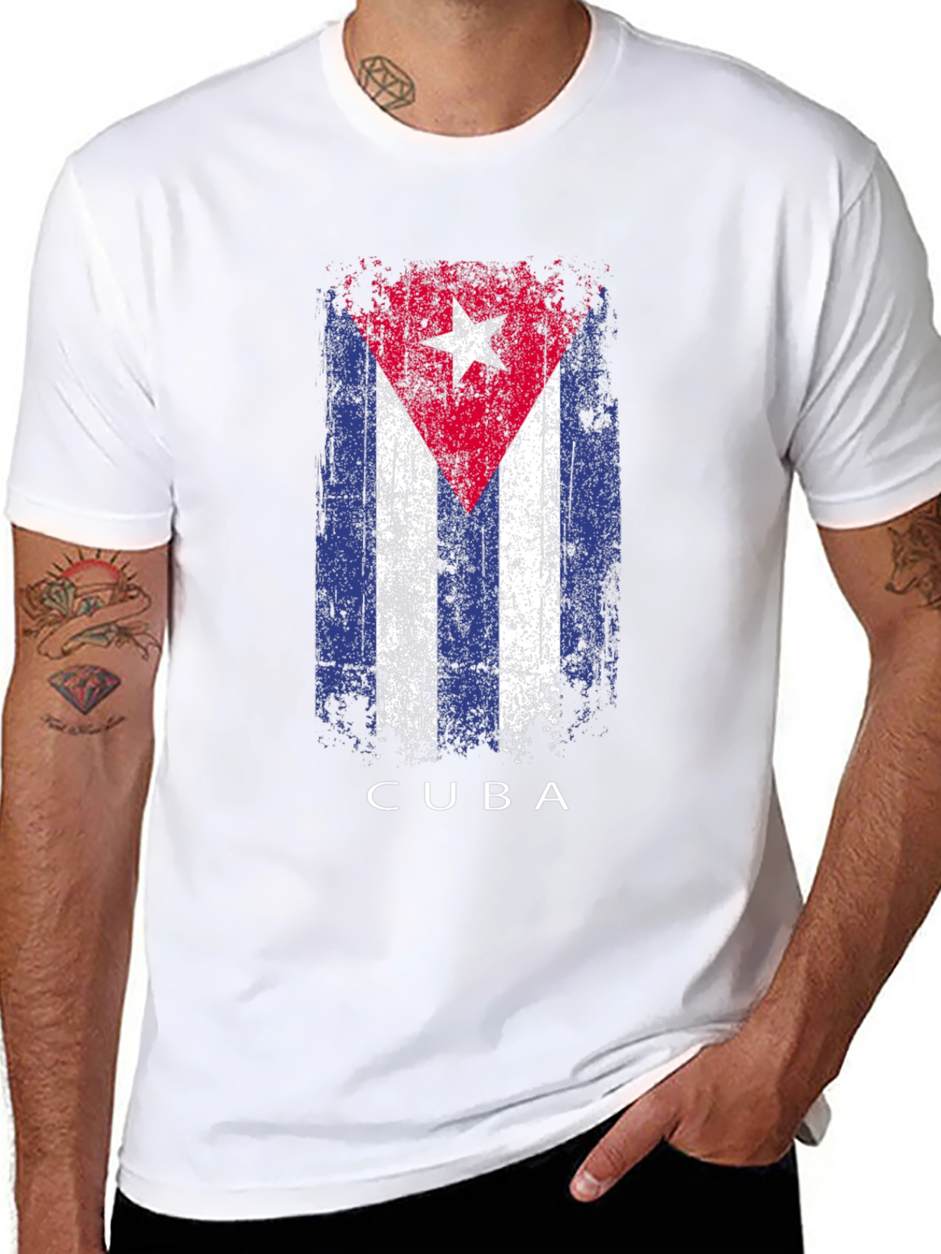 Cuba Flag T-Shirt - Distressed Graphic Tee