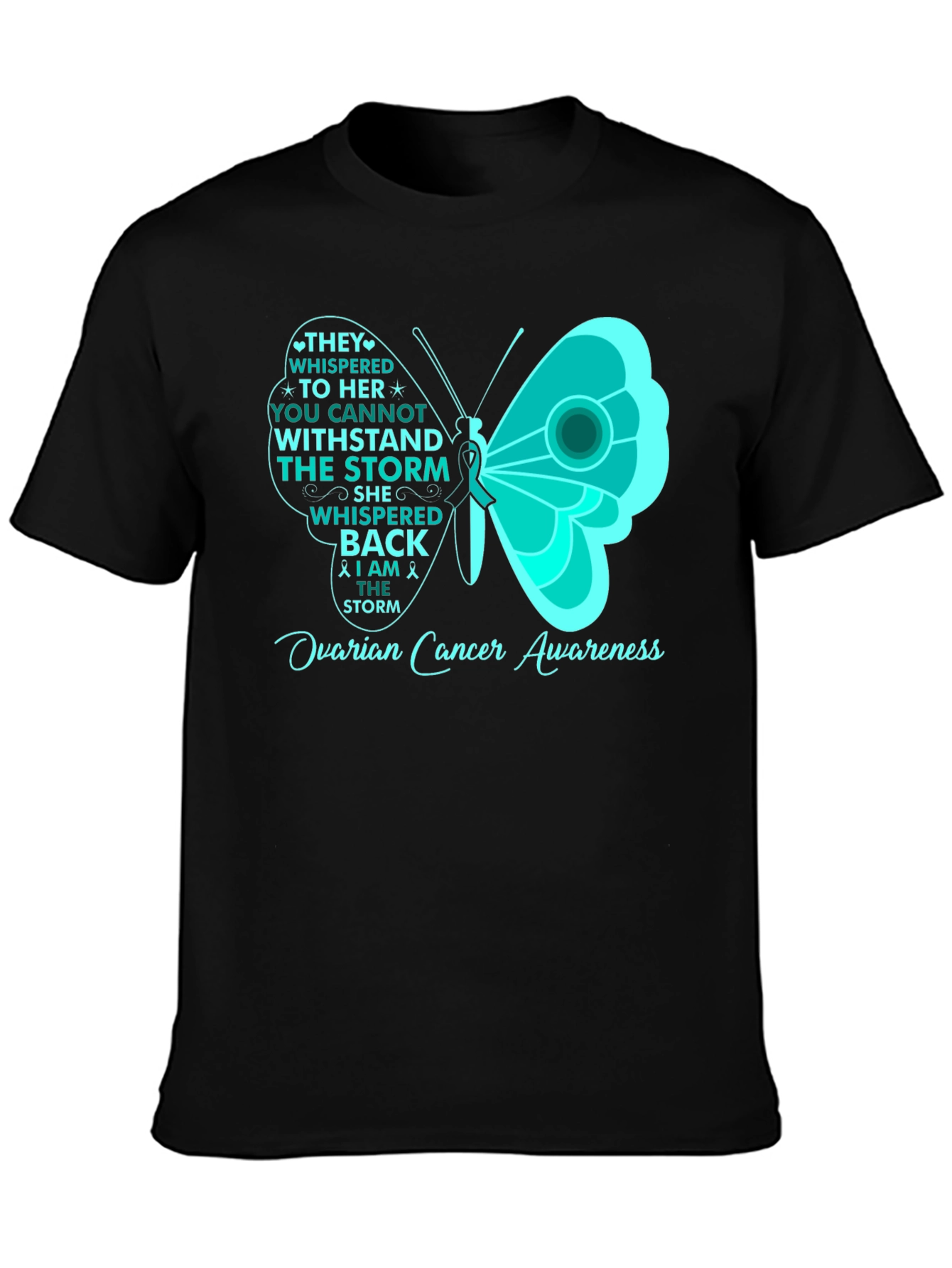 Ovarian Cancer Awareness Butterfly T-Shirt