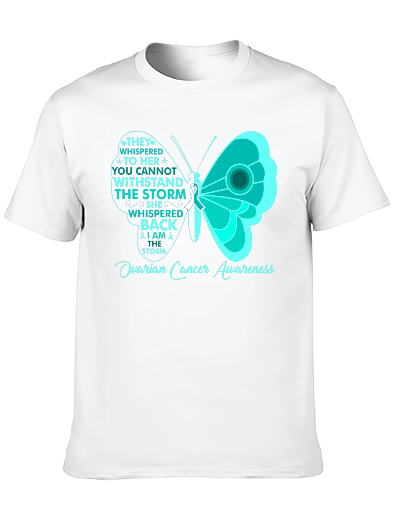 Ovarian Cancer Awareness Butterfly T-Shirt