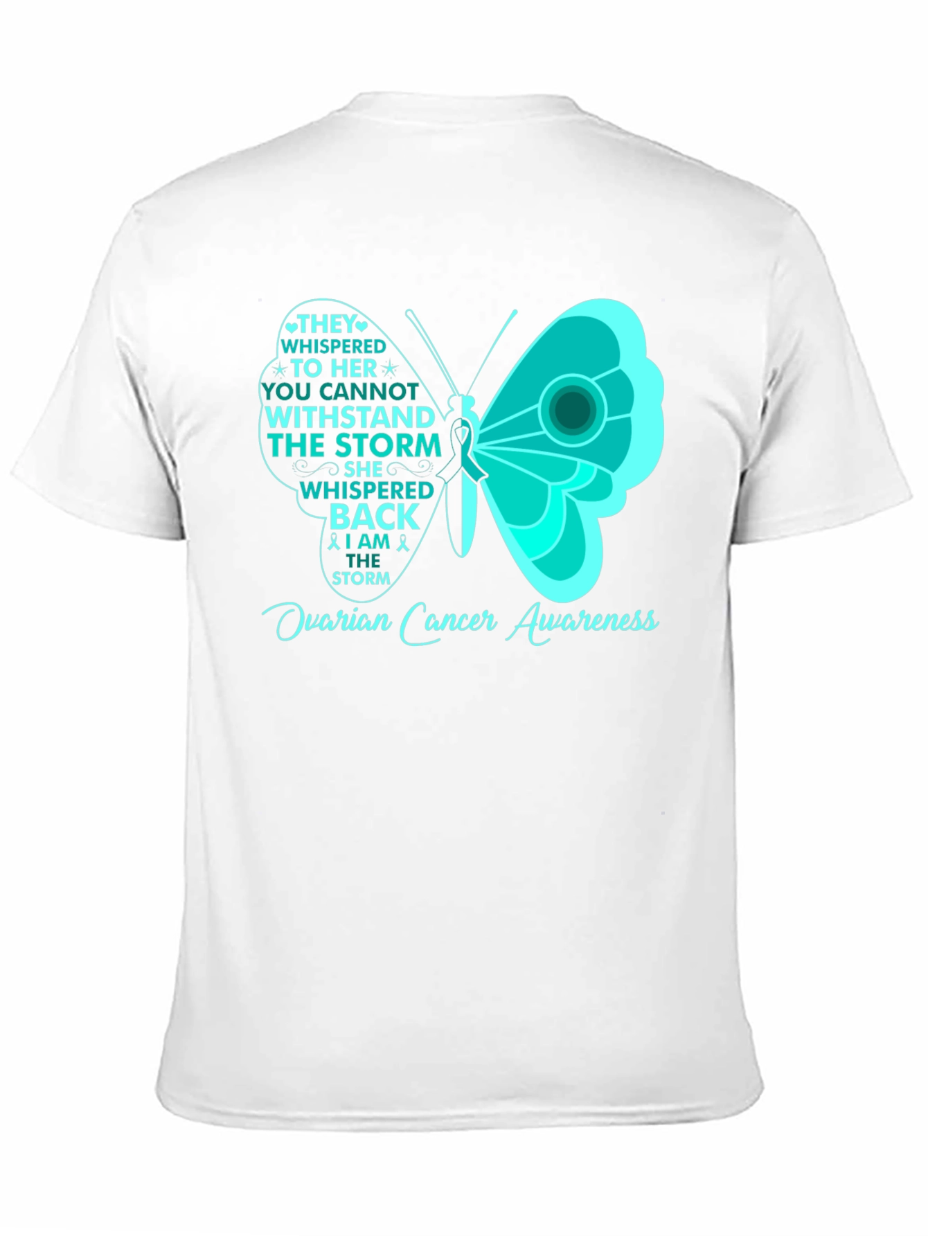 Ovarian Cancer Awareness Butterfly T-Shirt
