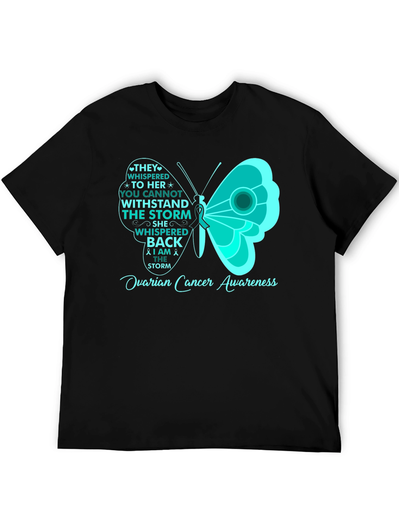 Ovarian Cancer Awareness Butterfly T-Shirt