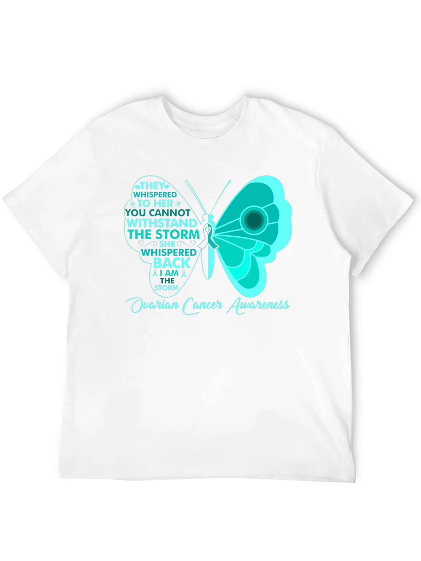 Ovarian Cancer Awareness Butterfly T-Shirt