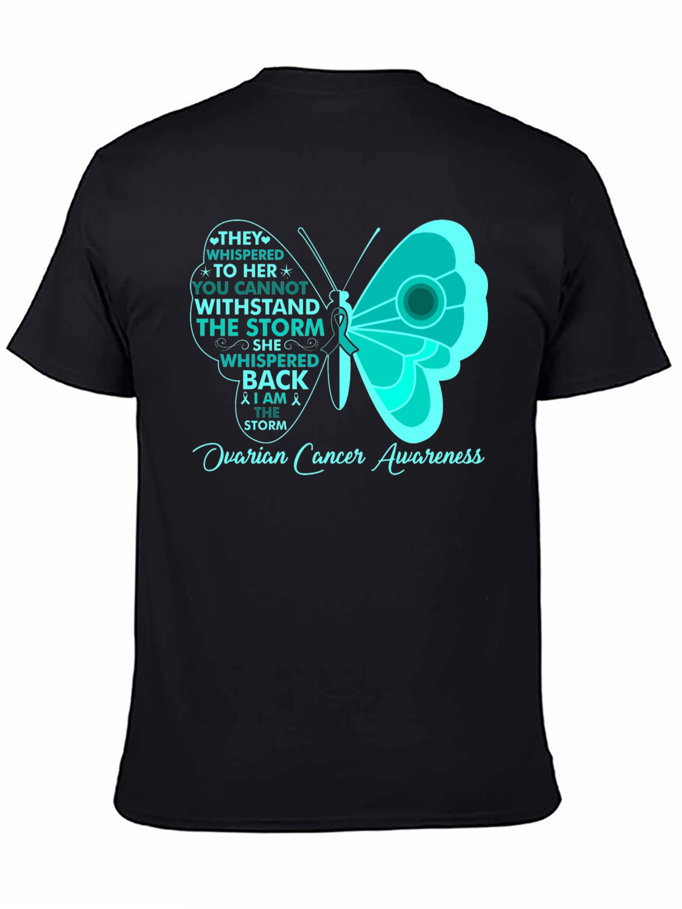 Ovarian Cancer Awareness Butterfly T-Shirt
