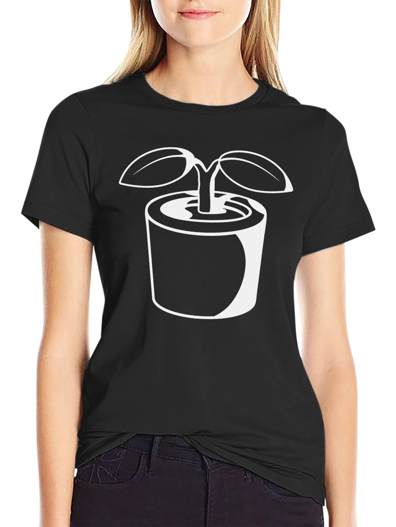Sprout Graphic Tee - Black Cotton T-Shirt