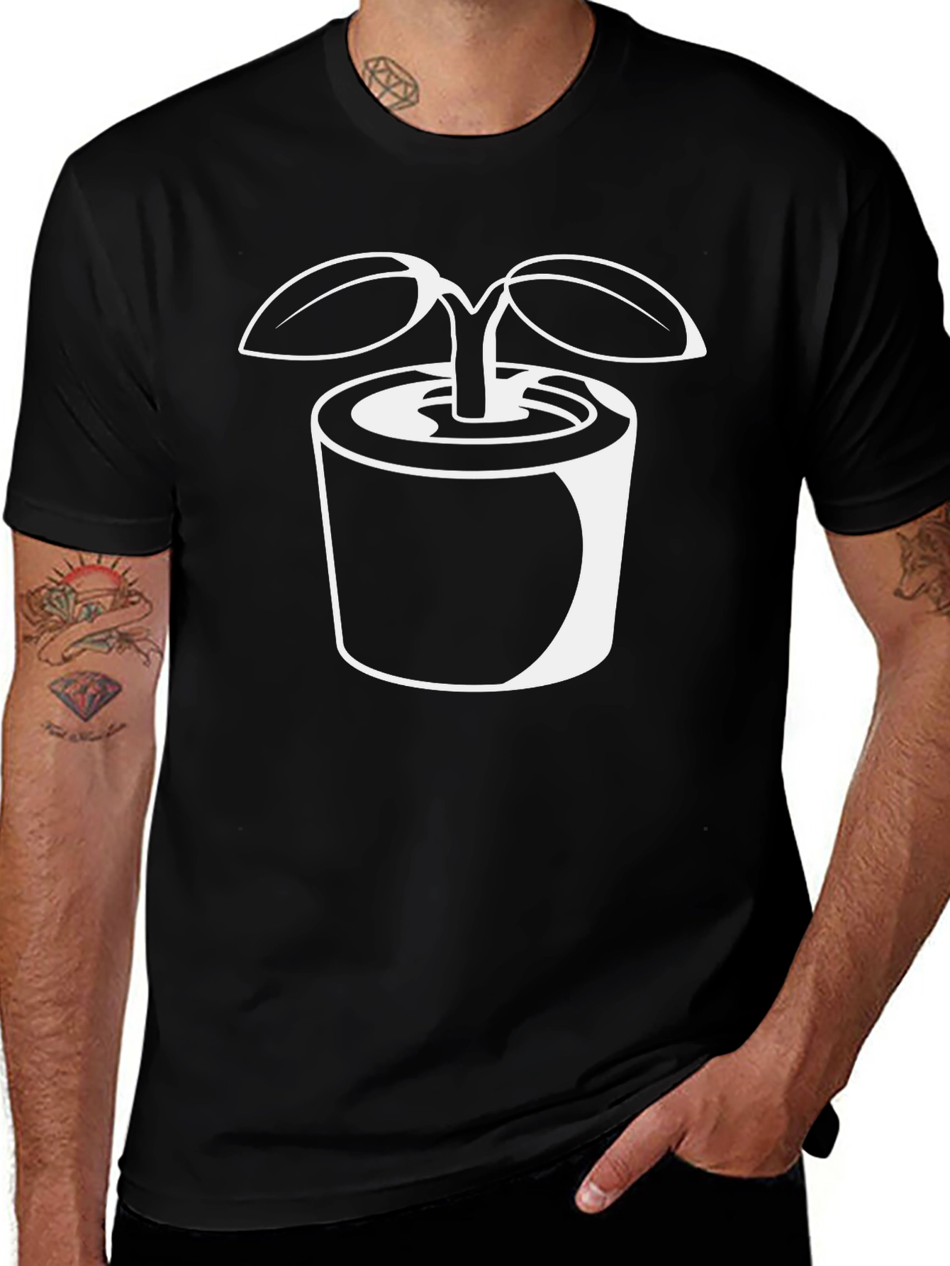 Sprout Graphic Tee - Black Cotton T-Shirt
