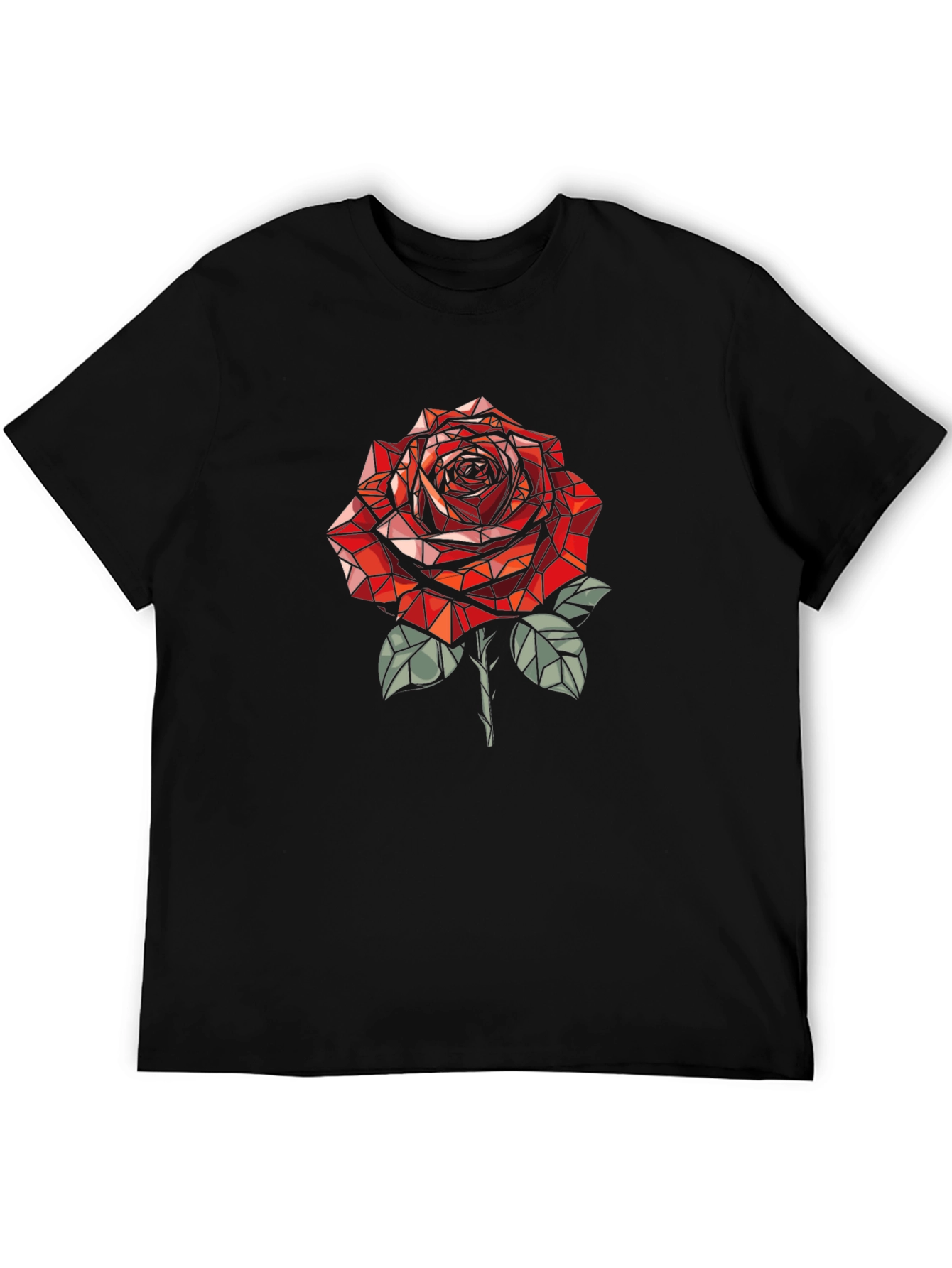 Geometric Rose Graphic T-Shirt