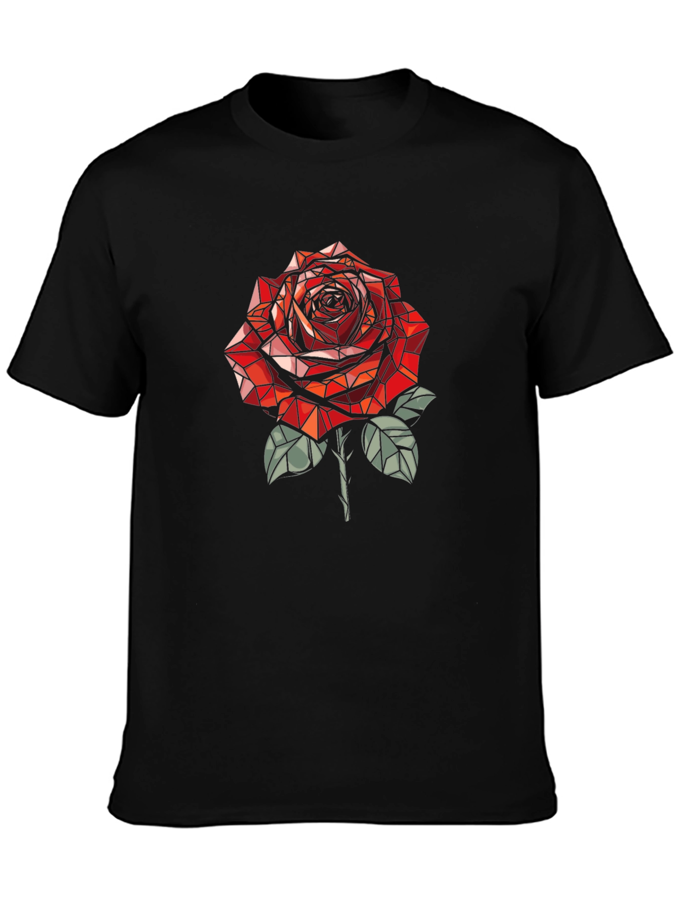 Geometric Rose Graphic T-Shirt