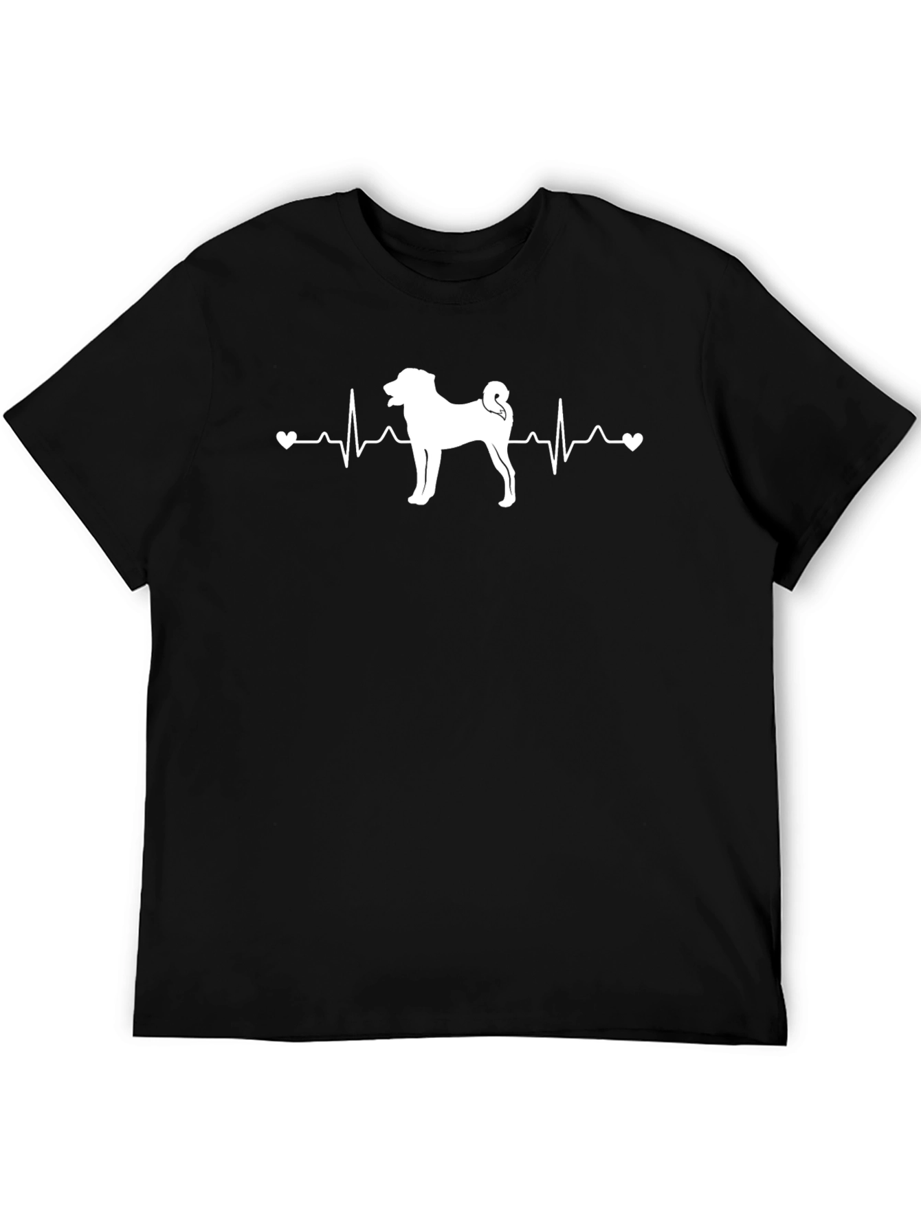 Dog Heartbeat Graphic Tee - Mens Black T-Shirt