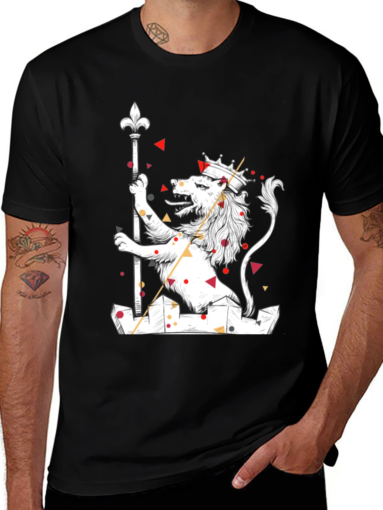 Lion King Graphic Black T-Shirt - Modern Art